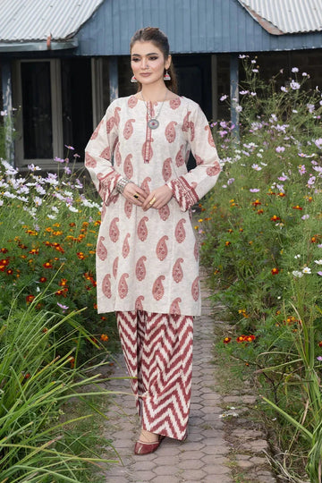 2PC Printed stitched Khaddar Shirt & Trouser KKH-3623 -  - KHAS STORES US -
